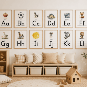 Wall posters English Frameless Alphabet Watercolor Beautiful